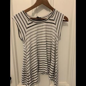 Gray and White striped  Mossimo Muscle Tee XS